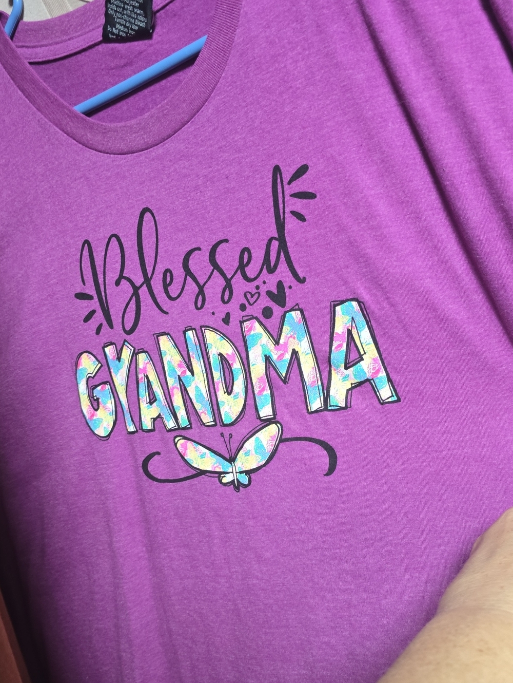 Blessed Grandma Short Sleeve Tee - Purple